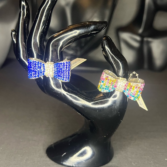 Elegant Blue and Multicolor Bow Hair Clips - Picture 2 of 8